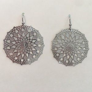 Silver Color Disc Earring